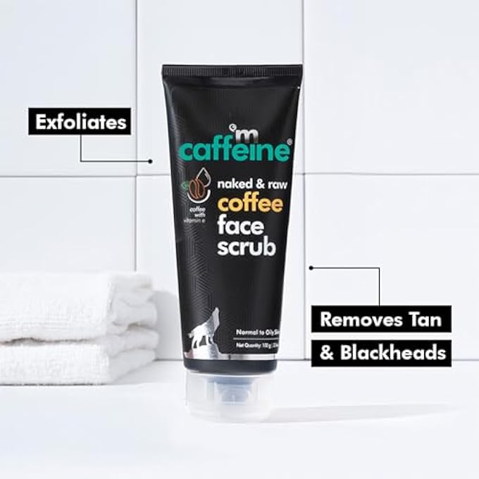 MCaffeine EXFOLIATING COFFEE FACE SCRUB FOR WOMEN & MEN WITH WALNUT & VITAMIN E | REMOVES TAN, BLACKHEADS AND DIRT FROM FACE & NECK FOR A SOFT & SMOOTH SKIN - 100% NATURAL & VEGAN 100GM - Image 4